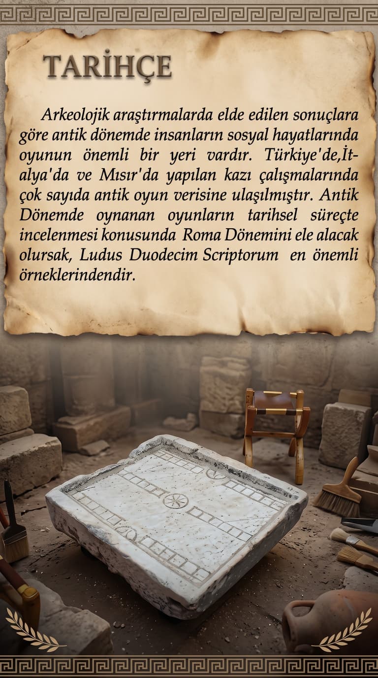 Arkeolojik kazıda bulunan antik oyun tahtası